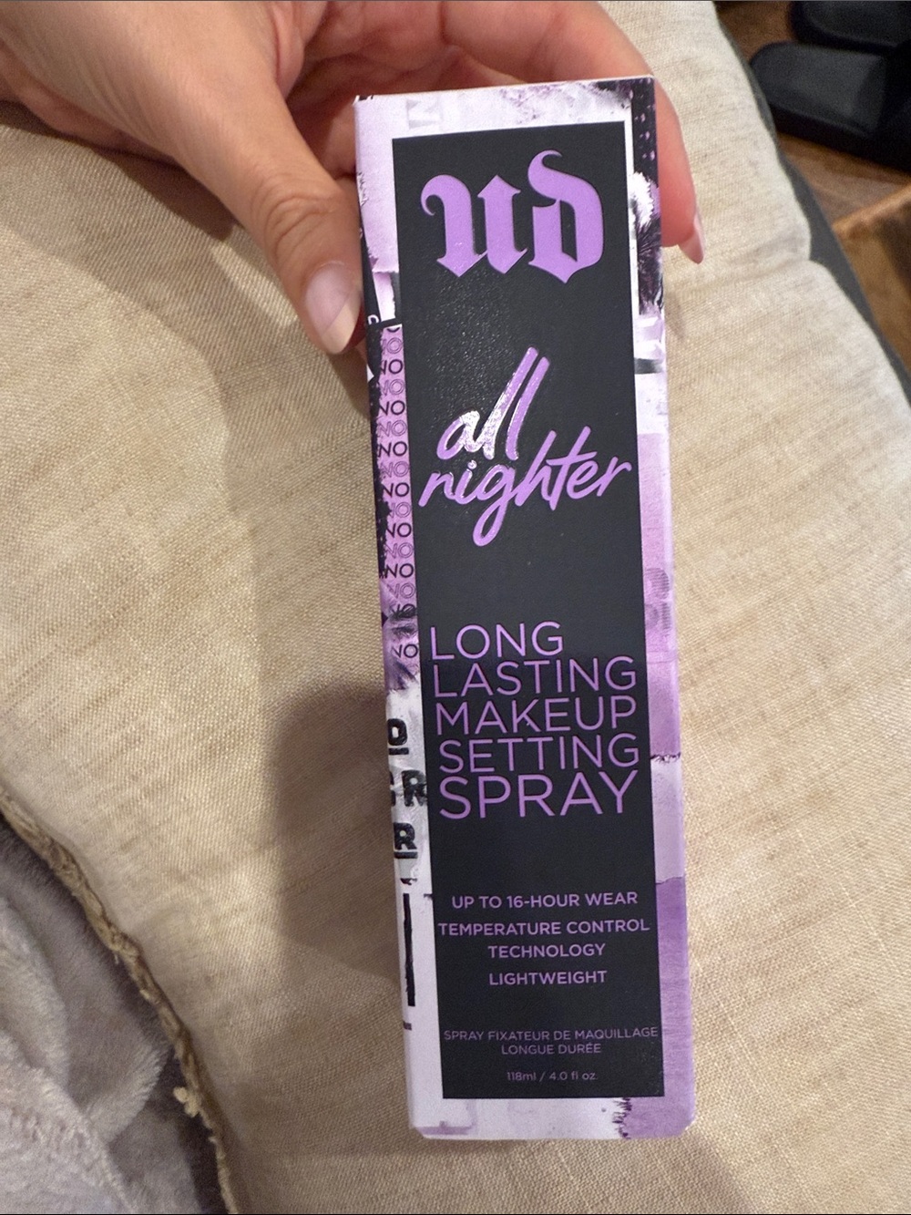 Urban Decay All Nighter Long-Lasting Makeup Setting Spray - Purple Packaging